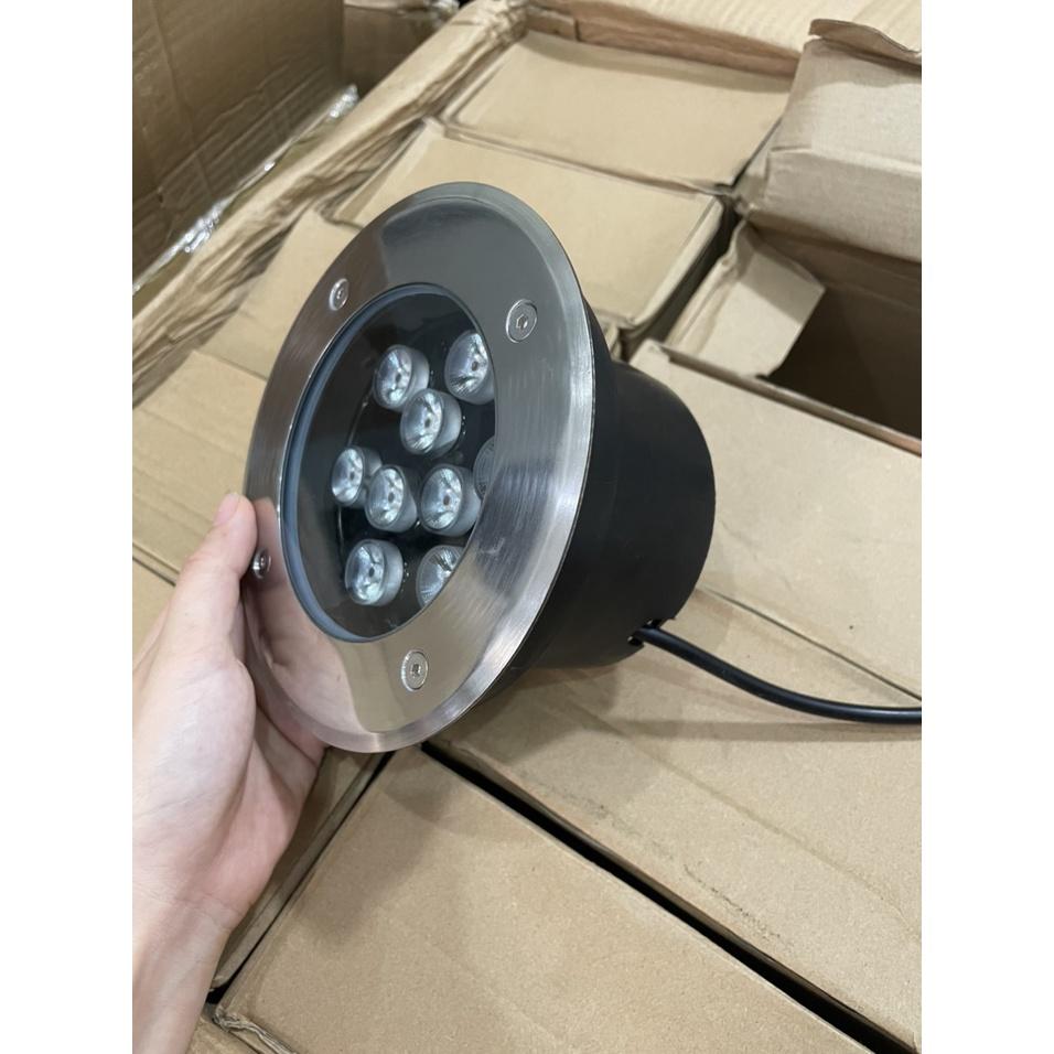 Đèn LED Âm Đất 9w Sân Vườn Ngoài Trời Ánh Sáng Vàng Nhạt Điện 220
