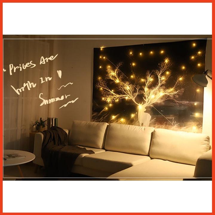 Tranh vải treo tường - Thảm vải đa năng hình nai rừng ma mị, decor phòng siêu đẹp