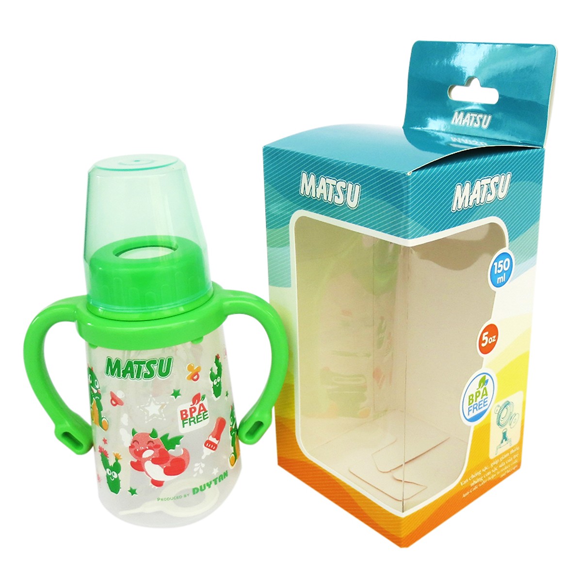 Bình sữa MATSU Duy Tân 150ml có quai No.1205 - Giao màu ngẫu nhiên