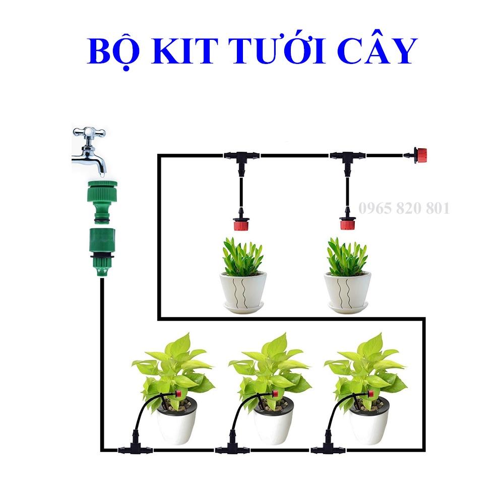 Bộ KIT tưới nhỏ giọt đơn giản gồm đầu tưới và phụ kiện đầy đủ