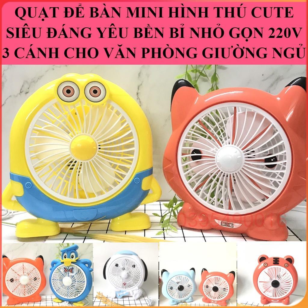 Quạt Để Bàn MiNi Hình Thú Ngộ Nghĩnh Đáng Yêu 220v Cao Cấp Cho Văn Phòng Dễ Dàng Di Chuyển