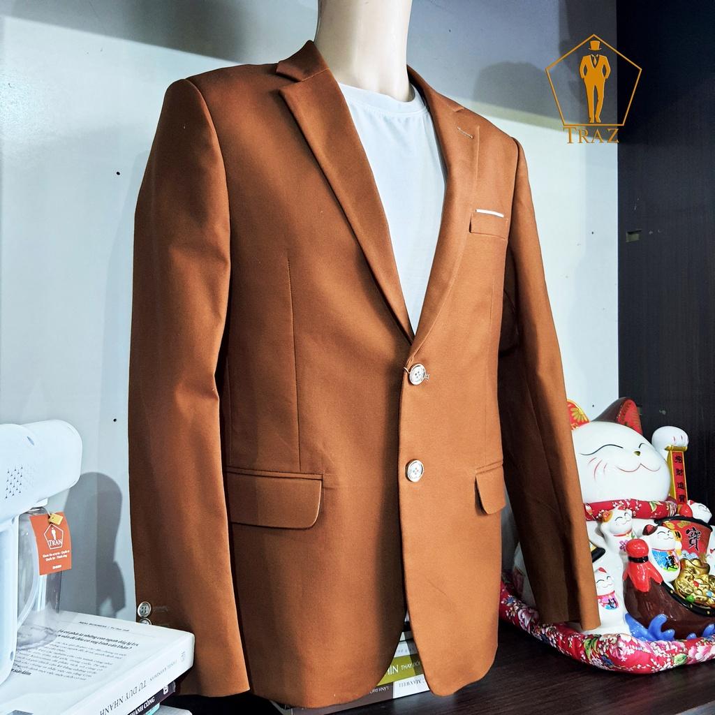 Aó Vest KaKi Bụi Nam, Blazer, Veston Khoác Lẻ Cao Cấp - Trần