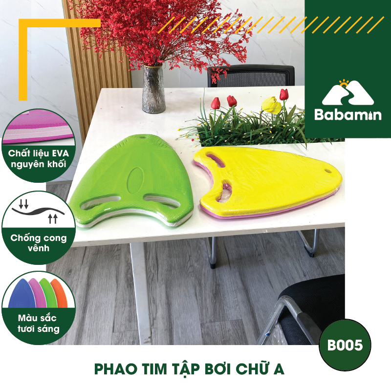 Phao Tim Tập Bơi Chữ A Trẻ Em, Người Lớn – Babamin - Mút EVA Chống Cong Vênh – B005