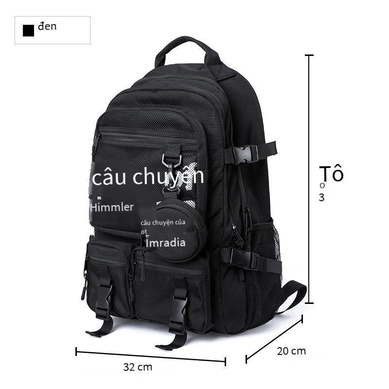Phong cách mới nhất xu hướng đường phố mới ba lô nam công suất lớn thời trang ins ba lô túi máy tính đa chức năng túi du lịch