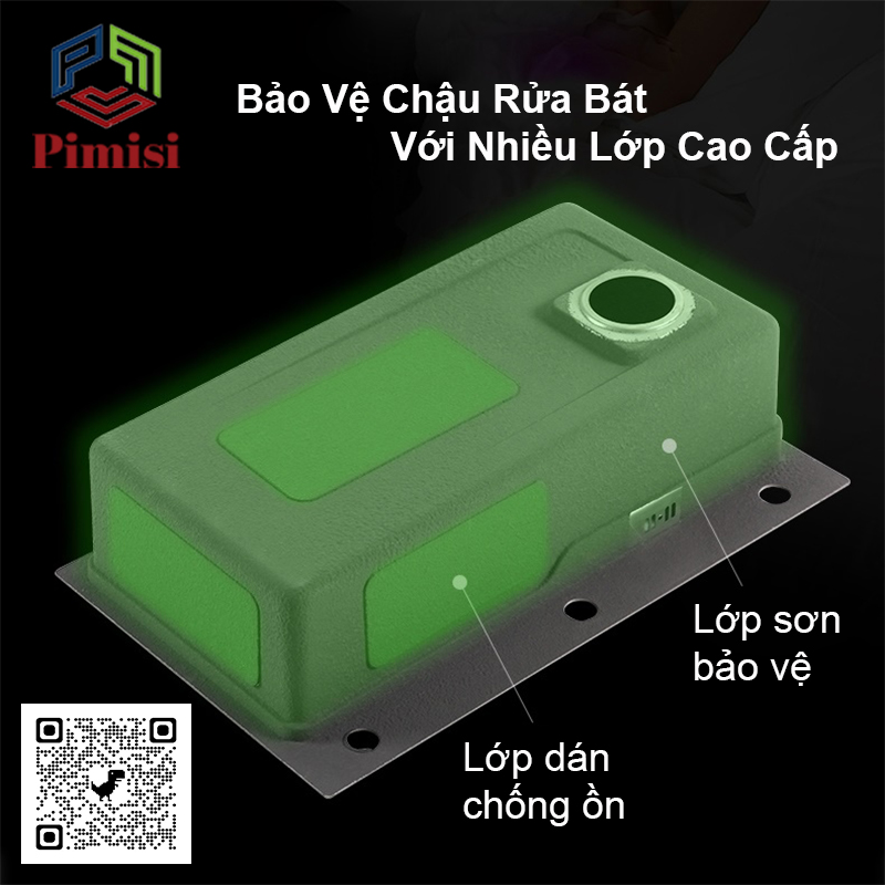 Bồn Rửa Chén INOX 1 Hộc Lớn Pimisi Làm Từ Thép Không Gỉ SUS 304 Cao Cấp Kiểu Ngăn To 1 Hố, Kèm 1 Khay Chậu Rửa Bát Nhỏ Đơn Phụ Gác Bồn -  Tháo Rời Với Đầy Đủ Phụ Kiện Xi Phông, Gắn Được Cả Âm - Dương Bàn Đá Bếp Nhiều Kích Thước | Hàng Chính Hãng