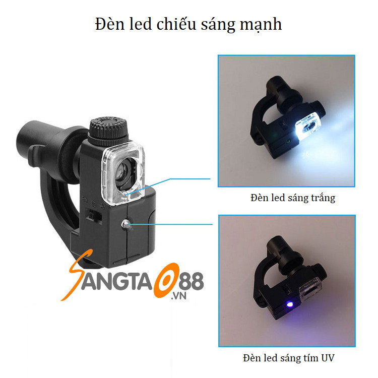 Kính lúp cầm tay 90x có đèn hỗ trợ sửa chữa đa năng cao cấp