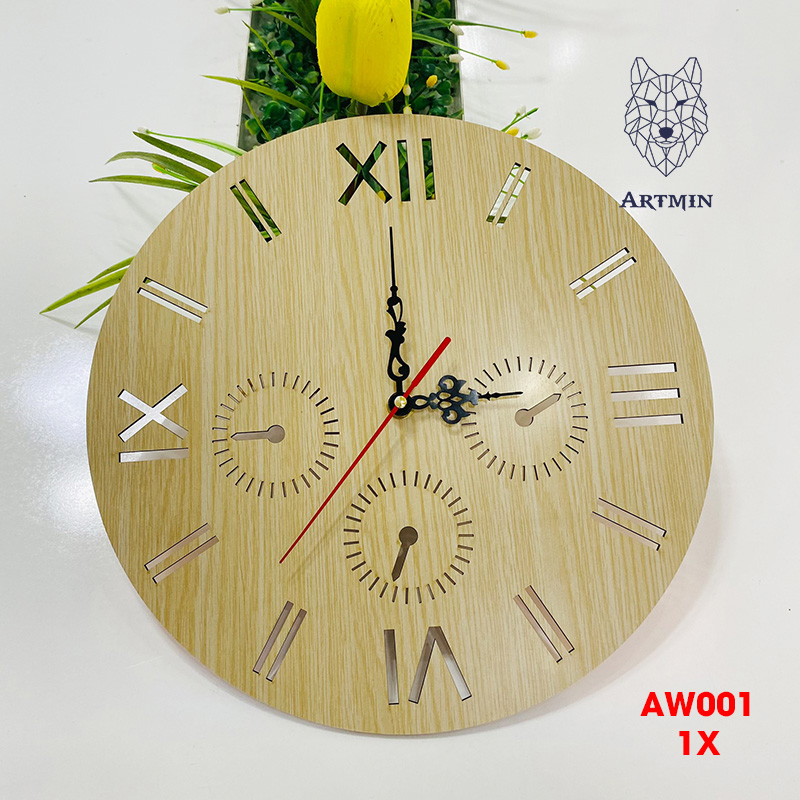 AW001 - Đồng Hồ Gỗ Treo Tường – Décor Trang Trí
