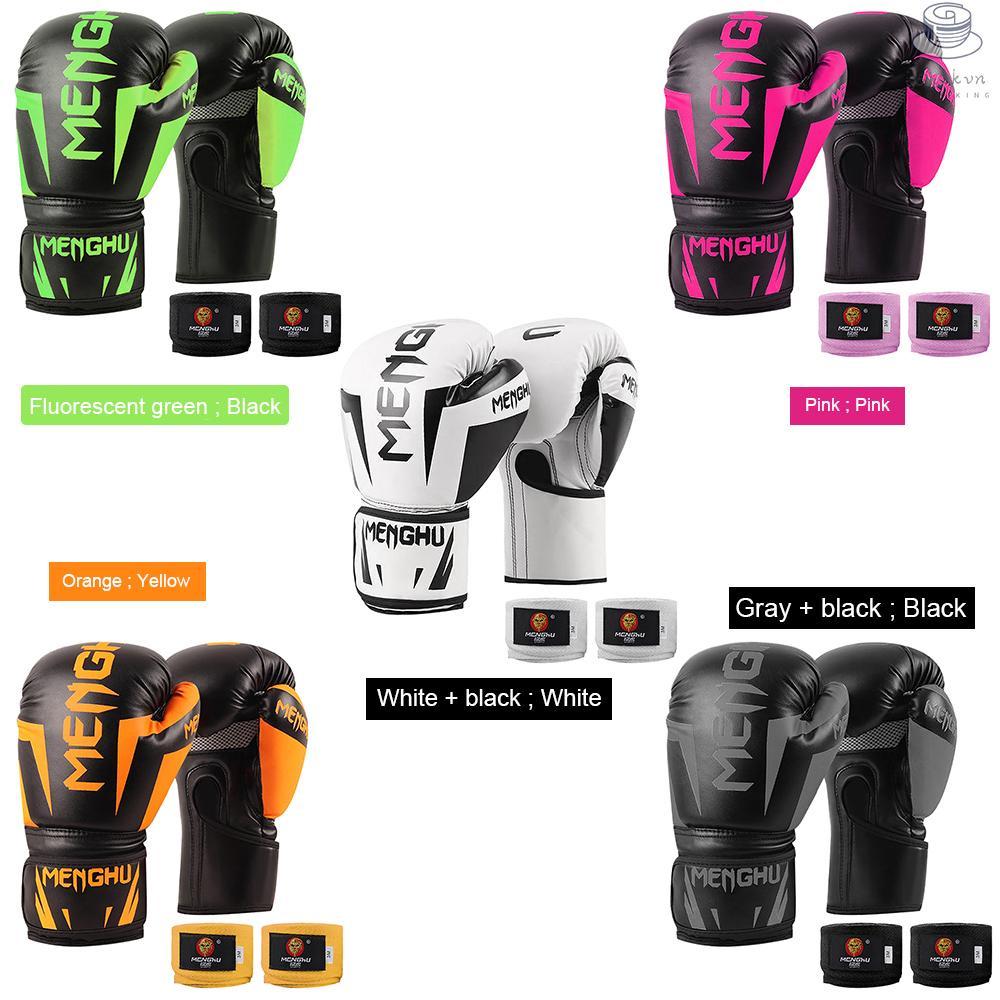 Boxing Gloves with Wrist Support Straps Kick Boxing Muay Thai Punching Training Bag Gloves Adjustable Handwraps Outdoor Sports Mittens Boxing Practice Equipment for Punch Bag Sack Boxing Pads 12oz
