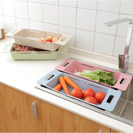 Kệ Đựng Chén Bát, Rau Củ Rút Gọn Để Bồn Rửa Chén Tiện Dụng