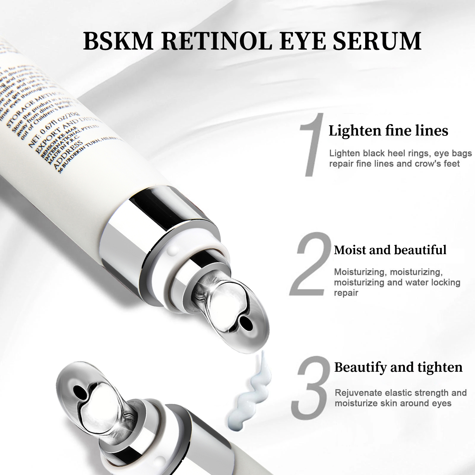 BSKM Retinol Mắt Chống Lão Hóa Mắt Giảm Nhăn Serum Loại Bỏ Quầng Thâm Làm Trắng Da Dưỡng Ẩm Làm Săn Chắc Da 20Ml