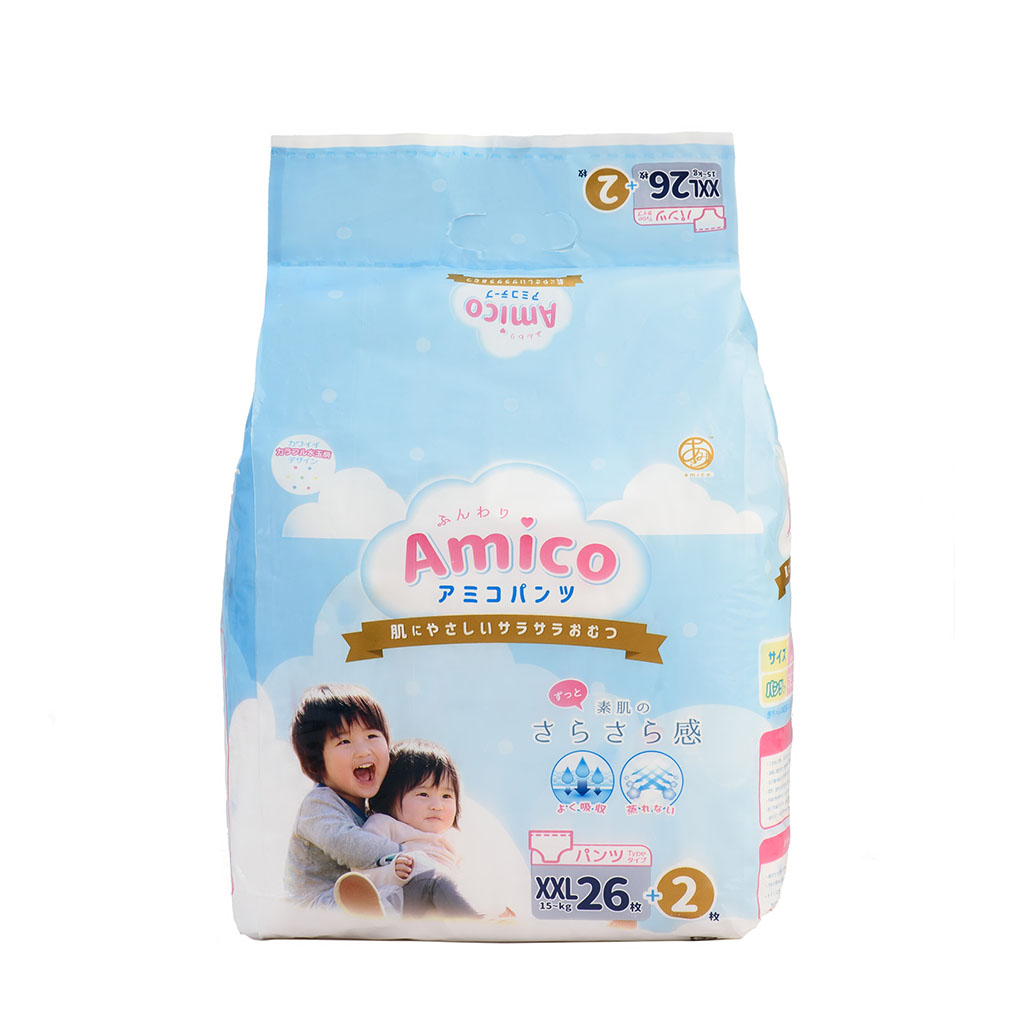 Bỉm - Tã quần Amico size XXL 26 + 2 miếng