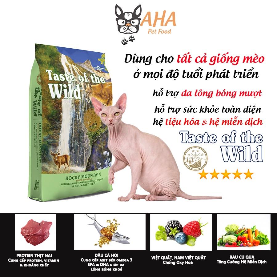 Thức Ăn Cho Mèo Không Lông Sphynx Bao 2kg Taste Of Wild Vị Chim Cút Thịt Vịt, Rau Củ Trái Cây Mượt Lông, Búi Lông