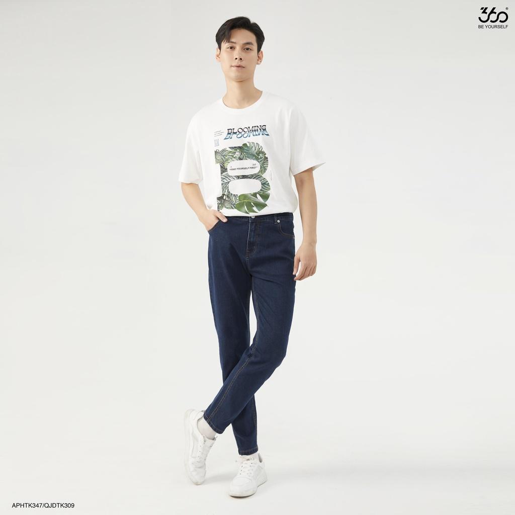 Quần jeans nam local brand 360 BOUTIQUE màu xanh indigo -QJDTK309