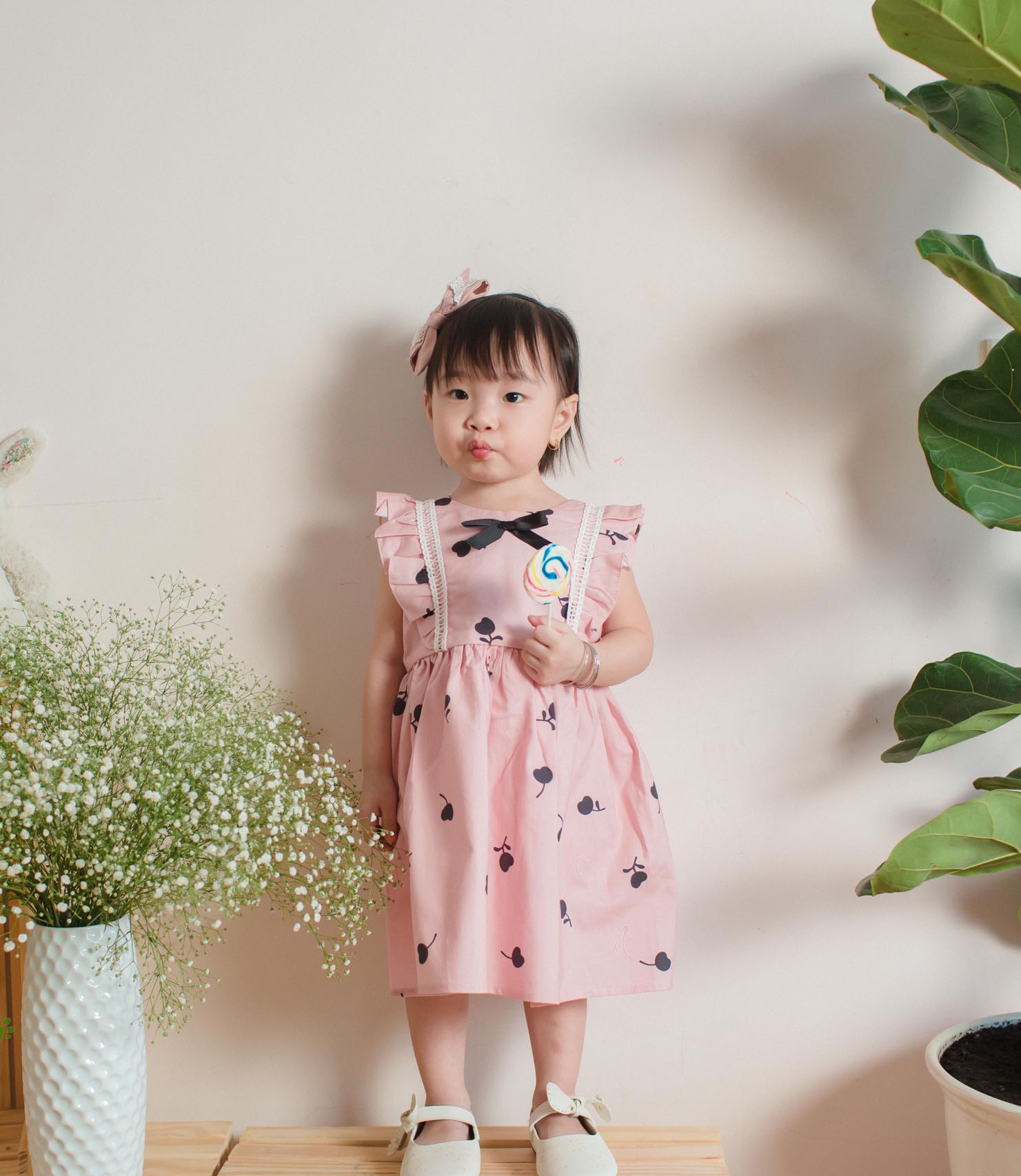 Đầm Xoè Tùng Nhún Cực Kỳ Đáng Yêu Dành Cho Bé Từ 1 Đến 6 Tuổi