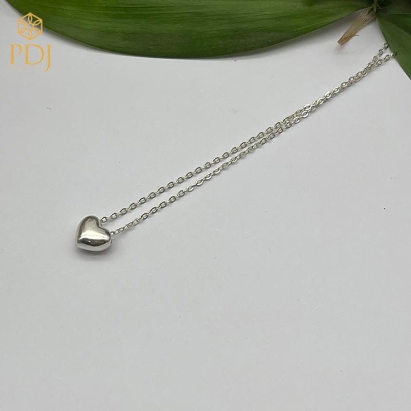 Dây Chuyền Bạc Mặt Tim Trơn