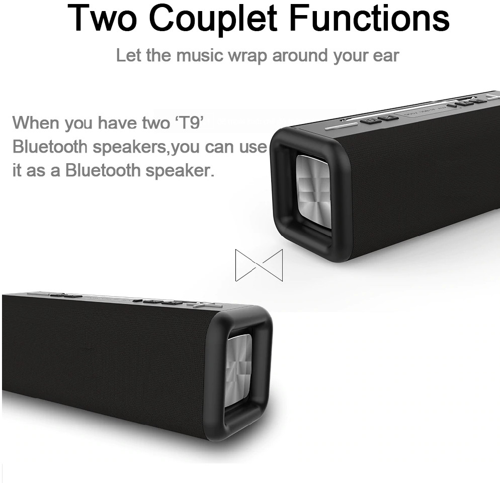 Loa Bluetooth T9 siêu Bass âm thanh Đen PF162