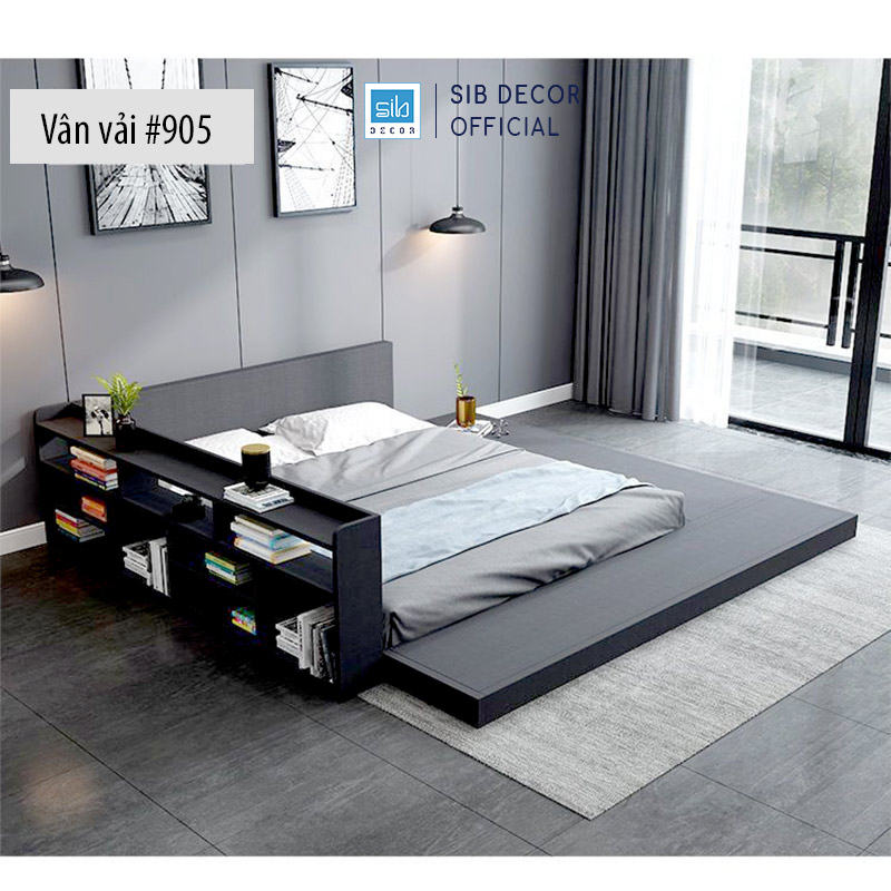 Giường Bệt Tatami Thấp Kiểu Nhật, Nệm Nằm Bên Trái Thương Hiệu SIB Decor GN24