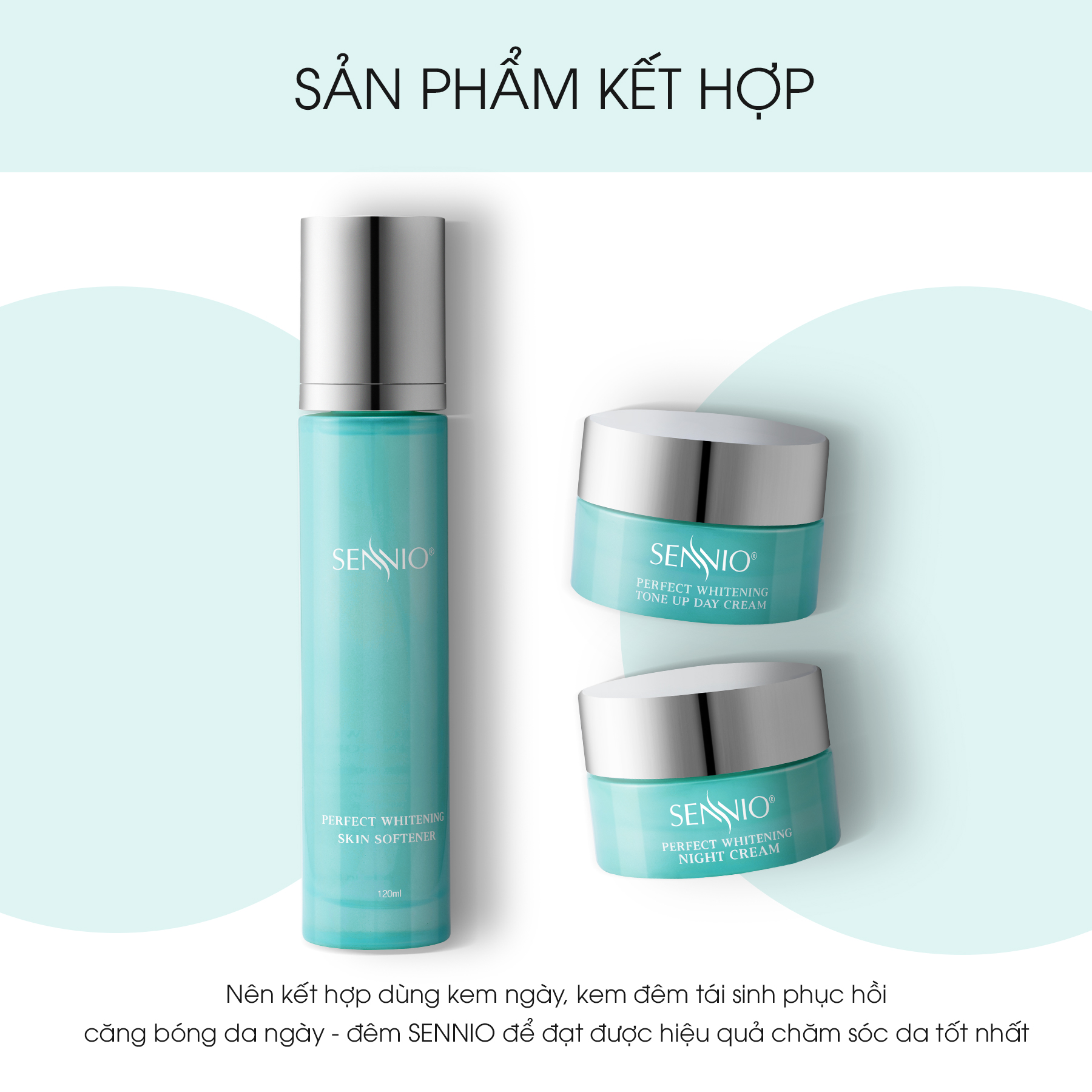 Nước hoa hồng se khít lỗ chân lông Sennio Perfect Whitening Skin Softner cấp ẩm tái tạo và phục hồi da 120ml SNO 827