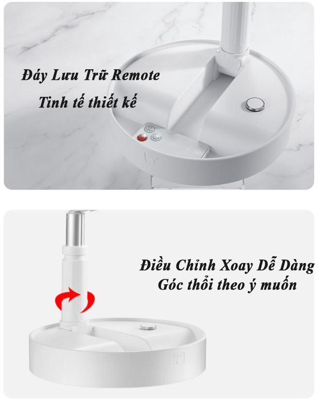 Quạt Không Dây Gấp Gọn Tích Hợp Remote ADYSS Thế Hệ Mới Hàng Chính Hãng Màu ngẫu nhiên