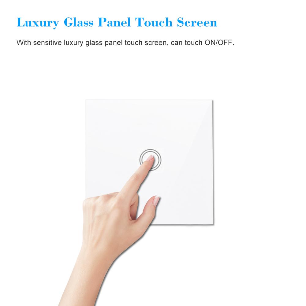 T433 86 Type Luxury Wall Touch Panel Sticky 433MHz Wireless RF Remote Control Transmitter Automation Modules 1 Gang Support All SONOFF RF 433MHz Products Control Staircase Lamp