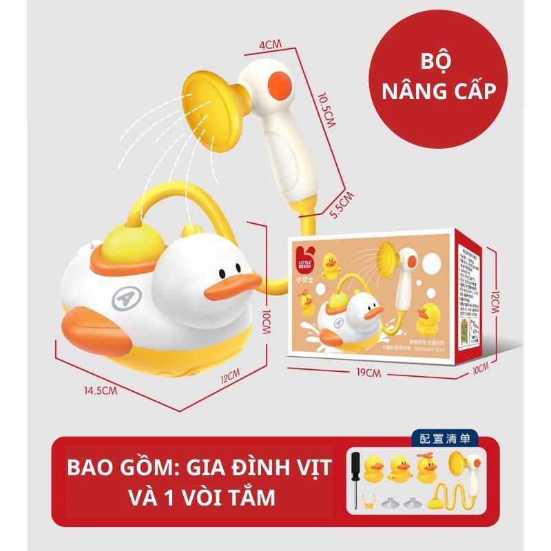 Đồ chơi vịt bơi nhà tắm, vịt phun nước có vòi hoa sen phiên bản nâng cấp