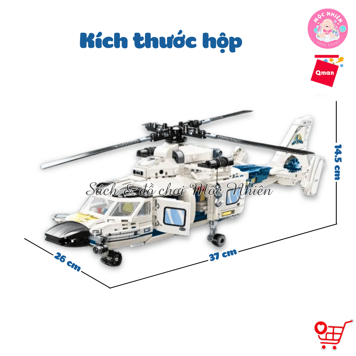 Đồ chơi lắp ráp, xếp hình Qman 11019 - Trực thăng đội phản ứng nhanh (745 mảnh ghép)