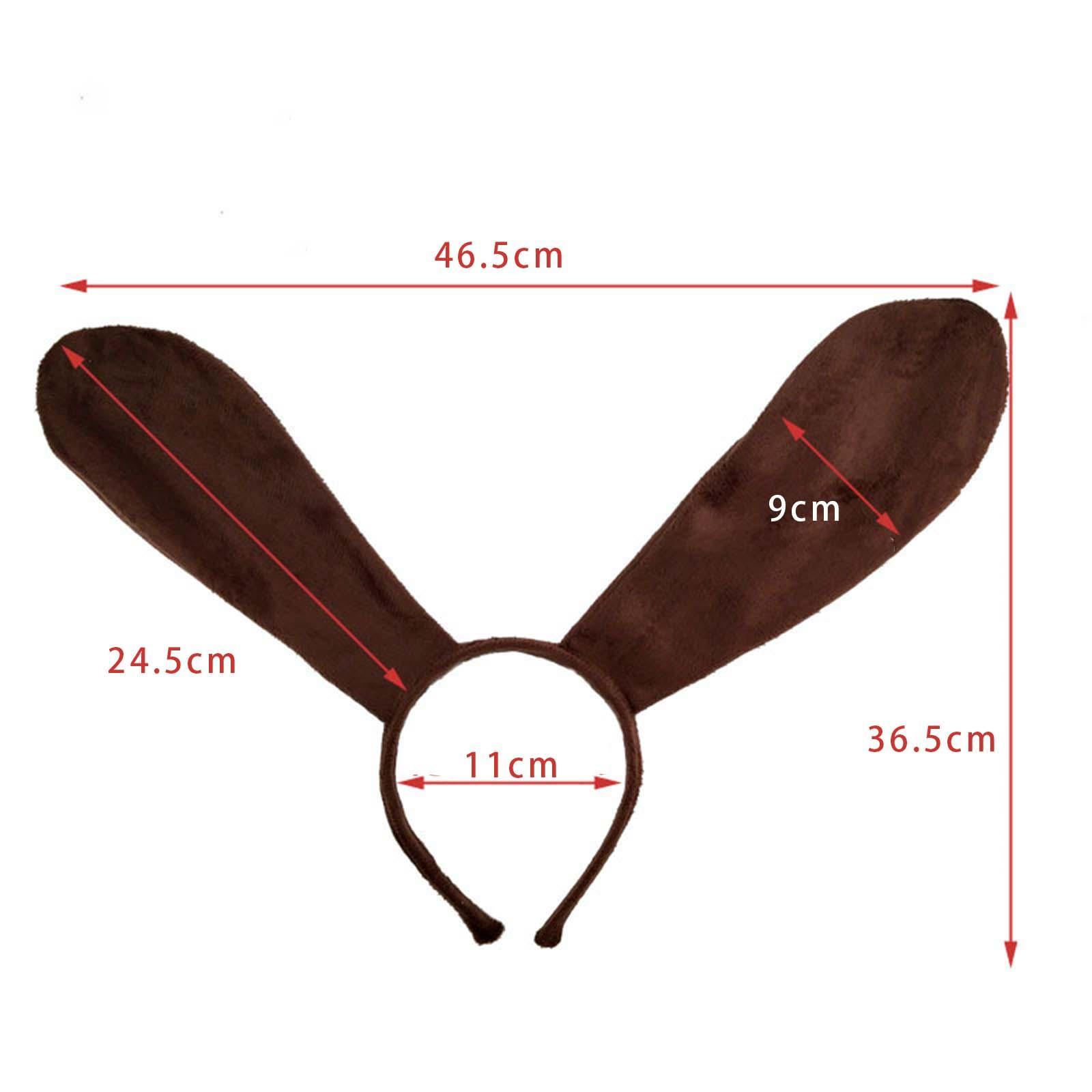 Dog Ears Headband Tail Bowtie Set Headwear Animal Ears Headband Costume Hair Hoop Dog Ears and Long Tail for Party Prom Women