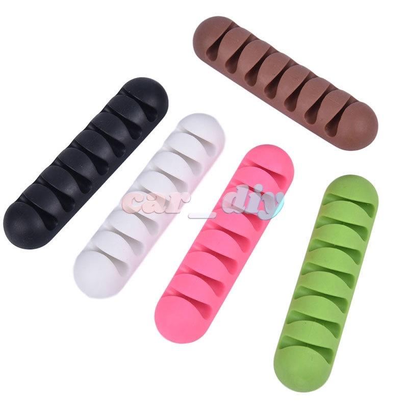 1 Đế Giữ Dây Cáp Sạc/Tai Nghe/ Dây Cáp USB 7 Lỗ Bằng Silicon Tiện Dụng