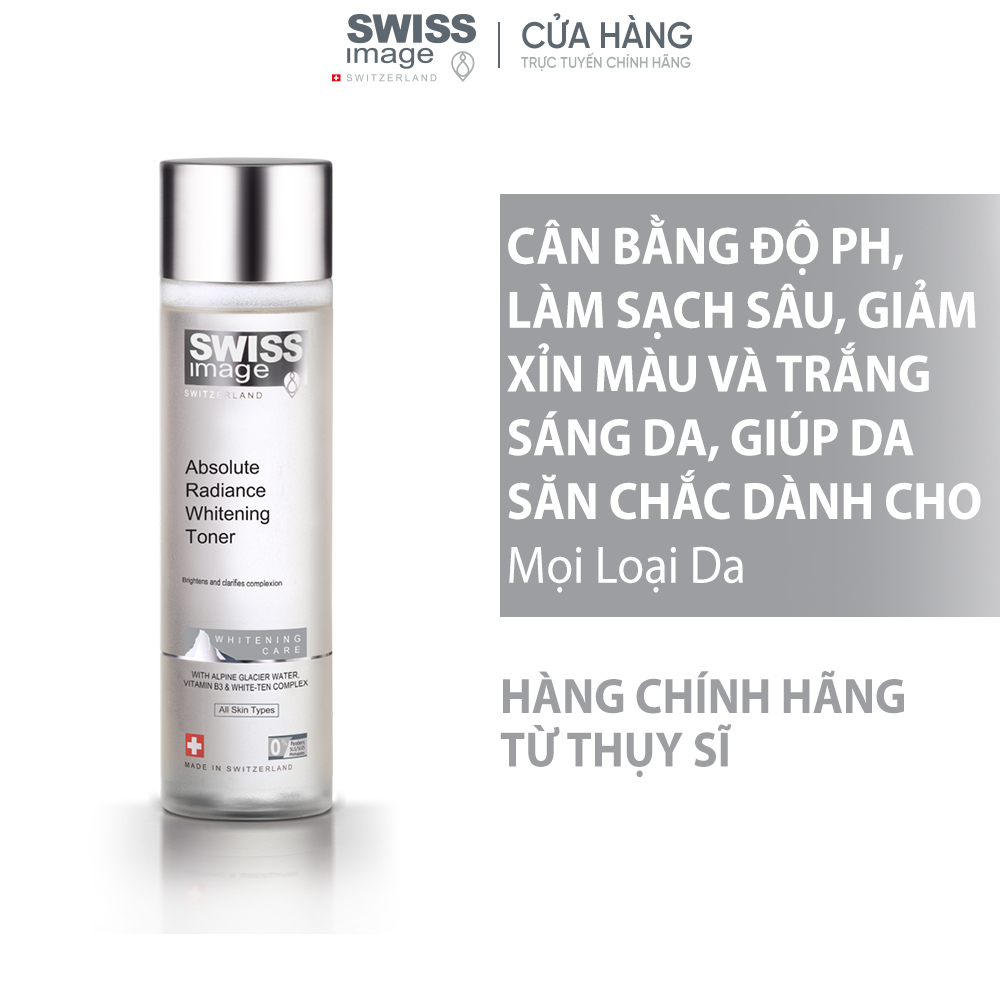 Nước hoa hồng dưỡng trắng cho mọi loại da Swiss Image Absolute Radiance Whitening Toner 200ml