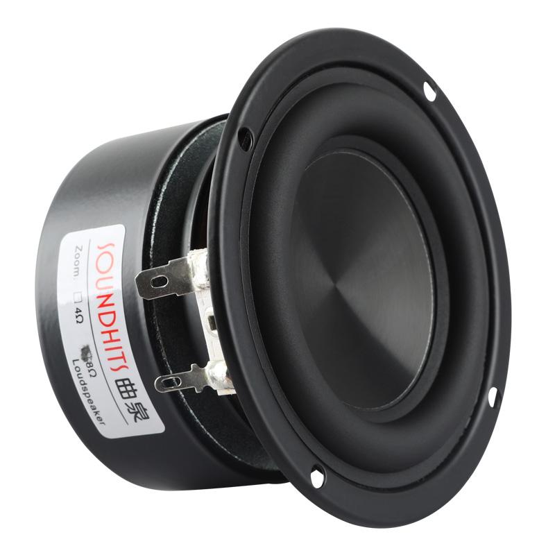 25W 4-8 ohm 3 inch Subwa-loa siêu trầm Fever Hifi kim loại bằng nhôm bằng nhôm Color: Round 4ohm Woofer Size/Full-Range Size: 2PCS