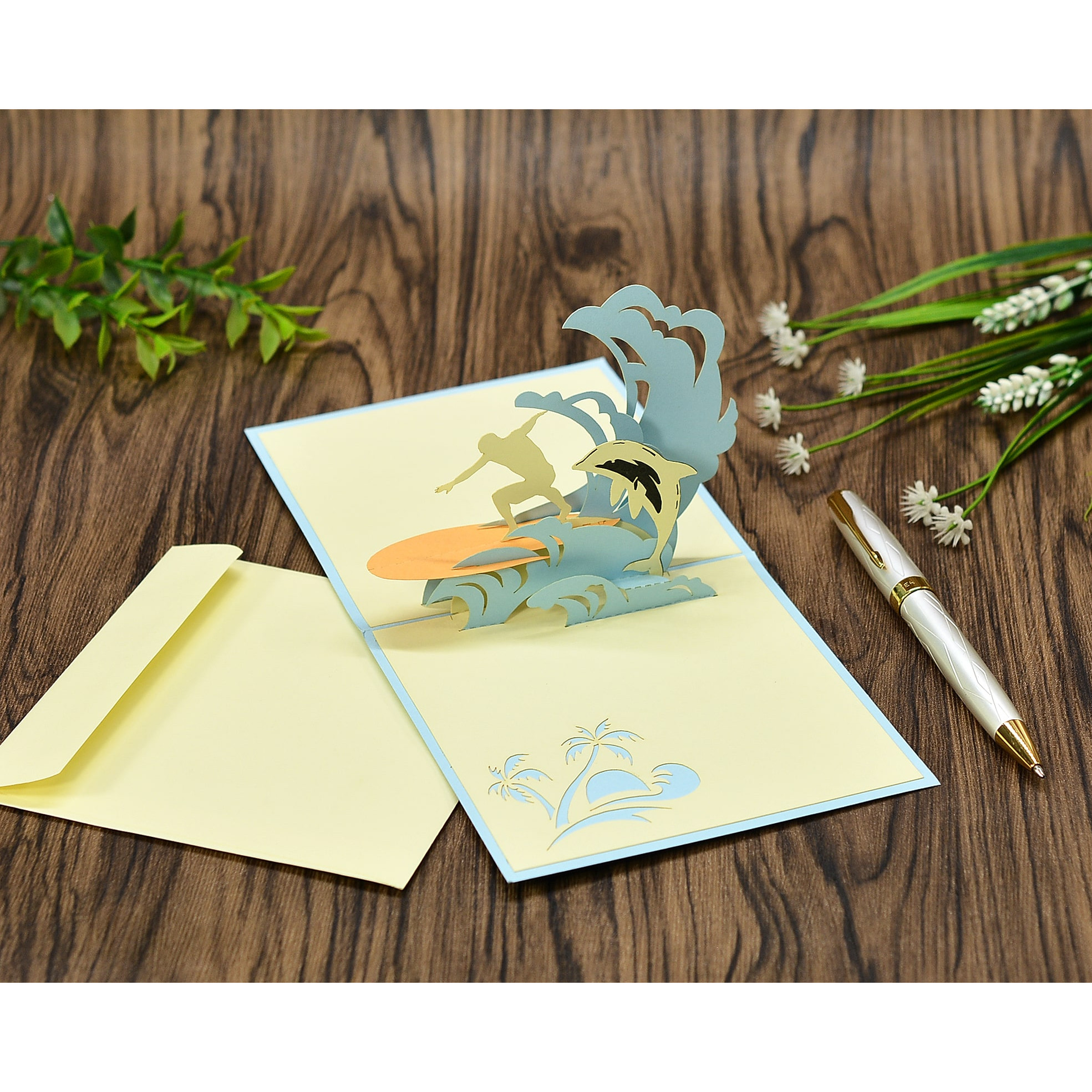 Thiệp 3D Handmade Lướt Sóng Thiệp Nổi Việt Nam - OC058 - Size 12x12CM