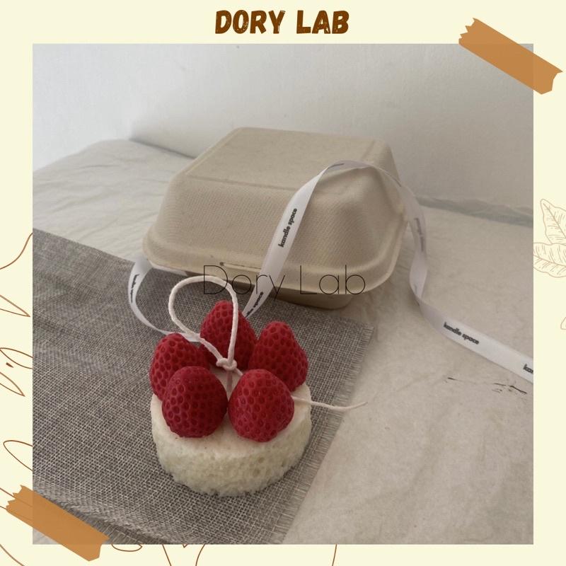 Nến Thơm Bánh Kem Dâu Tây Handmade Không Khói, Quà Tặng Ý Nghĩa - Dory Lab