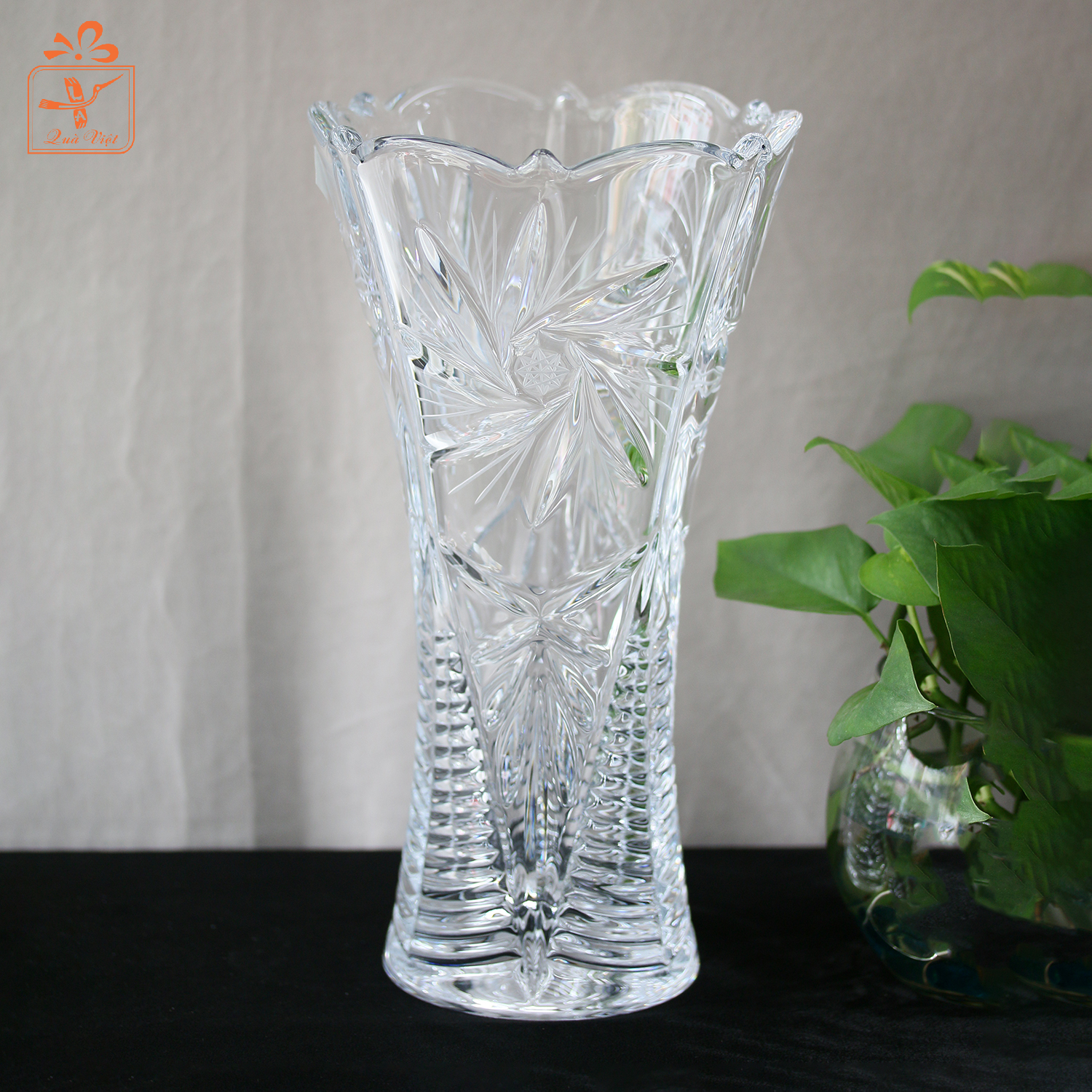 Bình Hoa Pinwheel Pha lê Bohemia Tiệp khắc 01