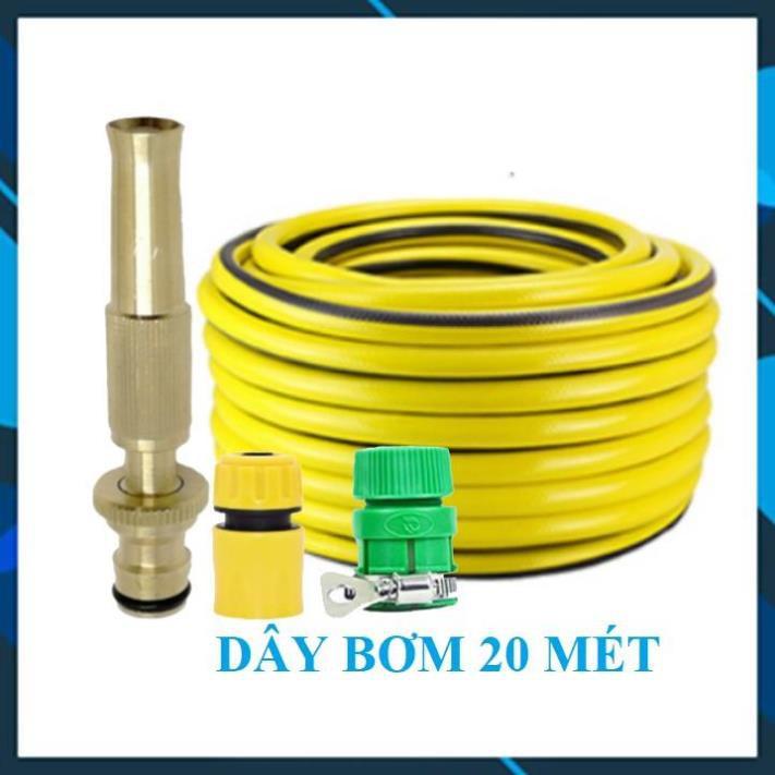 Vòi tưới cây rửa xe️️ Bộ dây vòi xịt nước rửa xe, tưới cây , tăng áp 3 lần, loại 20m 206587 cút sập, nối PE