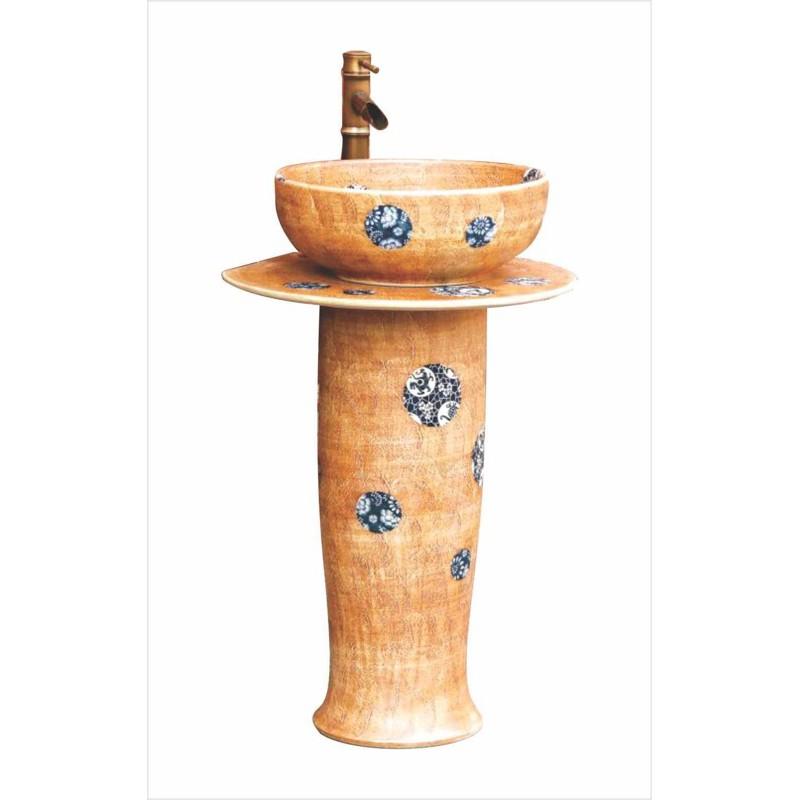 Chậu sứ mỹ thuật - lavabo chân mỹ nghệ