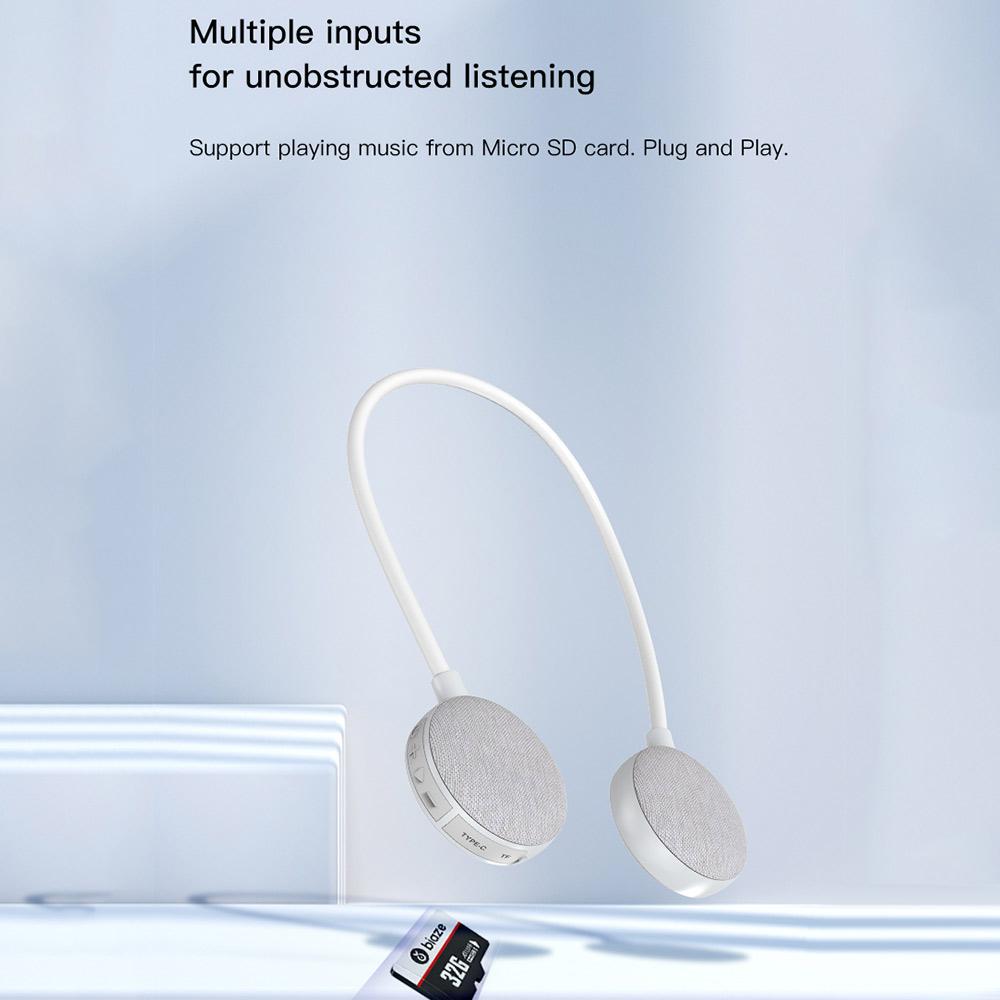 Aikswe cổ bluetooth loa không dây vòm bao quanh âm thanh nổi SD-card với micrô âm thanh ngoài trời di động cho trò chơi Color: White