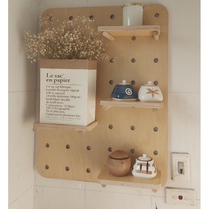 Bảng treo Decor PEGBOARD,plywood Kệ treo tường, Kệ Decor, Kệ lỗ, Giá treo lỗ