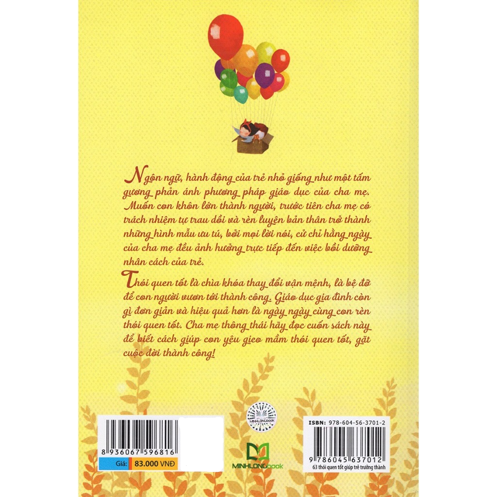 63 Thói Quen Tốt Giúp Trẻ Trưởng Thành - Hình Thành Thói Quen Tốt Ngay Từ Khi Còn Nhỏ - Bản Quyền