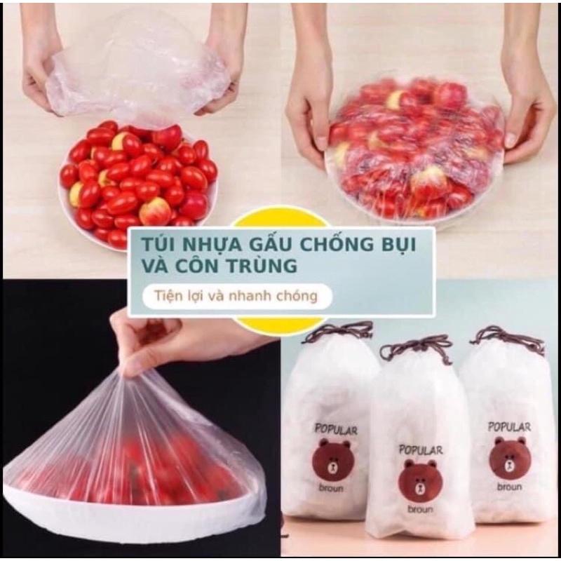 Set 100 túi đựng thực phẩm gấu ( kèm túi đựng)