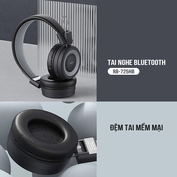 Tai nghe Bluetooth chụp tai Remax RB-725HB v5.0 hỗ trợ thẻ nhớ - Hàng nhập khẩu