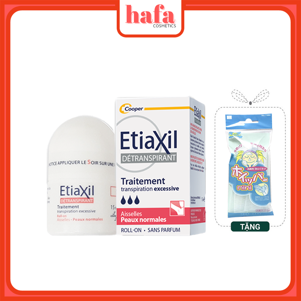 Lăn Khử Mùi Etiaxil Detranspirant Traitement Aisselles Peaux Normales 15ml (Dành cho da thường) + Tặng 1 Lưới Tạo Bọt Rưa Mặt