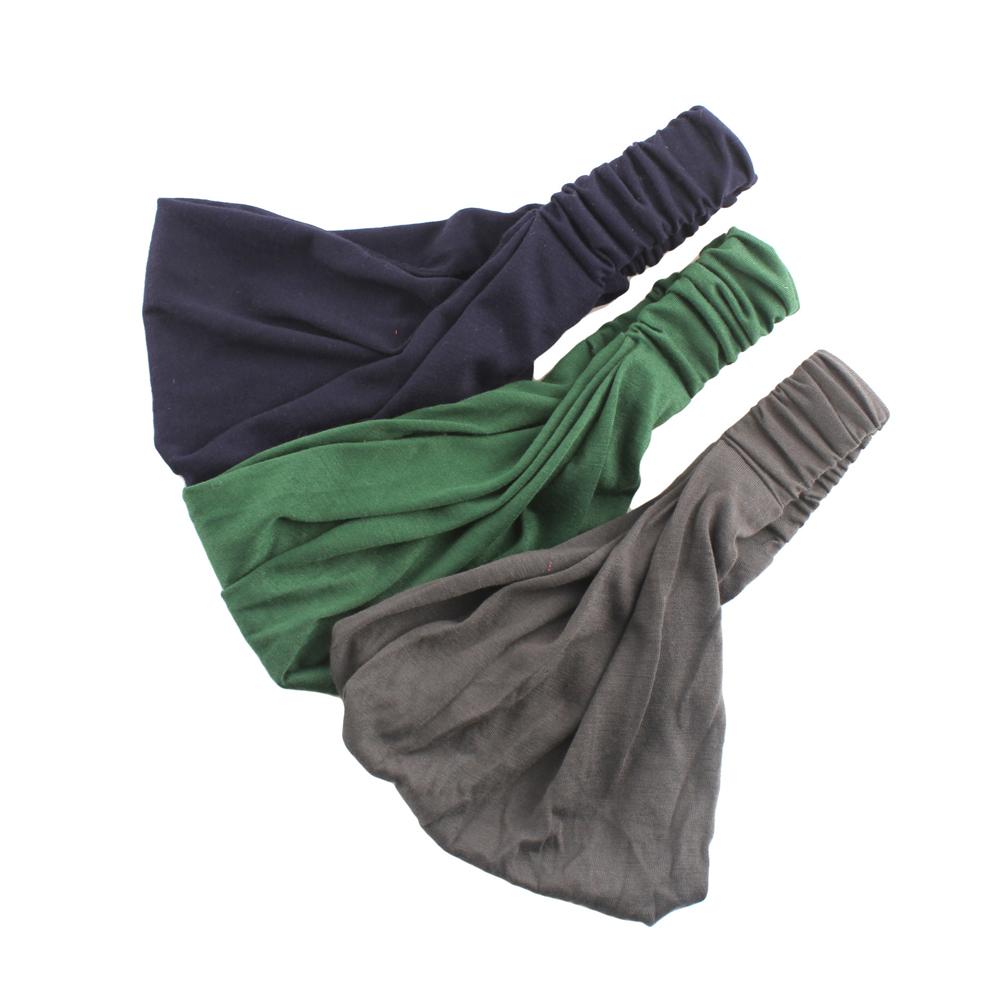 Phụ nữ mới rộng thể thao trên băng yoga kéo dài băng kéo tóc đàn hồi solid Running Turban Head Wrap Color: green