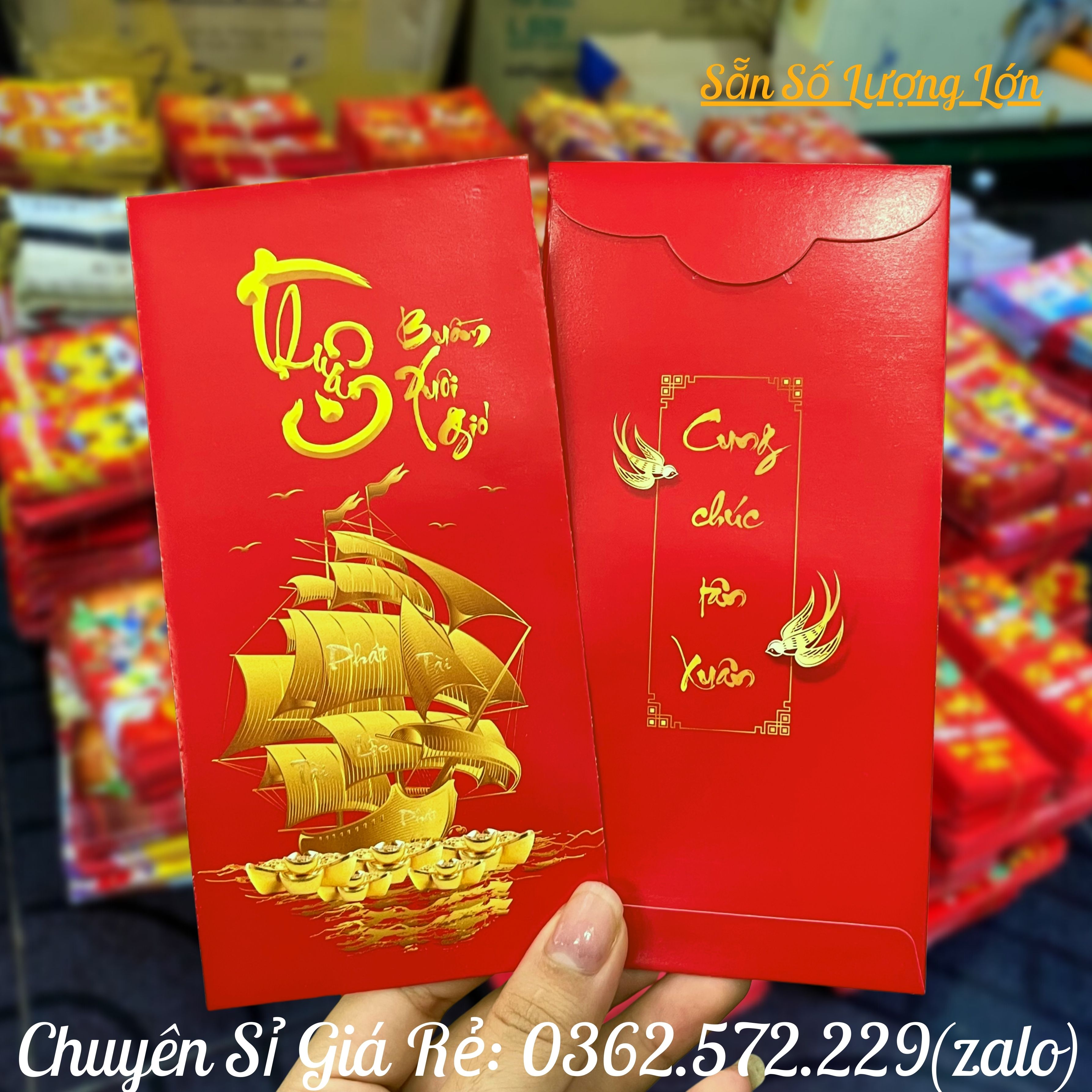 Combo 10 BAO LÌ XÌ - Thuận buồm xuôi gió - Lì Xì Tết 2023
