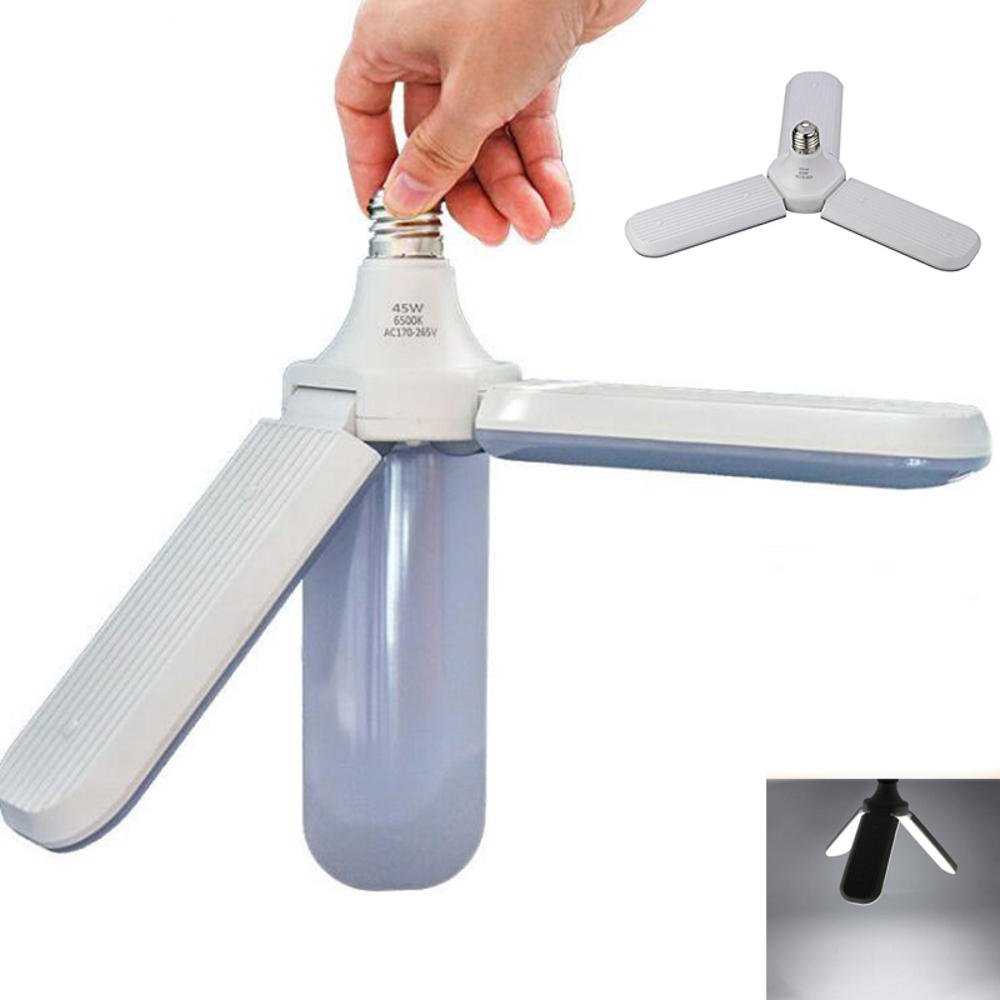 Đèn led quạt 3 cánh 45W ánh sáng 6500K tiết kiệm điện - có thể điều chỉnh góc độ cánh quạt.