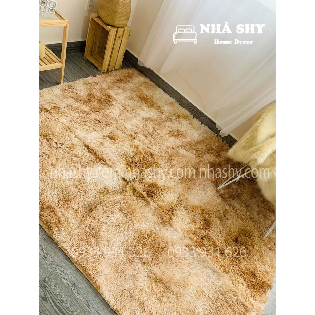 Thảm Lông Trải Sàn Màu Kem Loang - Size 2mx1m6