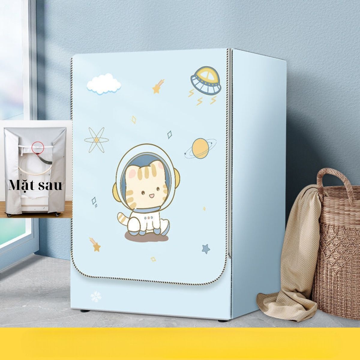 Vỏ bọc máy giặt lồng ngang, cửa trước, áo trùm bạt phủ siêu bền chống mưa nắng