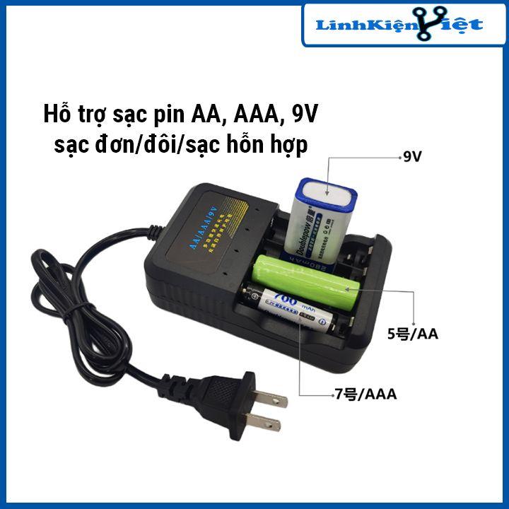 Bộ sạc pin 9V pin AA AAA 1.2V 1.5V MS-579 có bảo vệ, sạc đa năng tự ngắt khi đầy