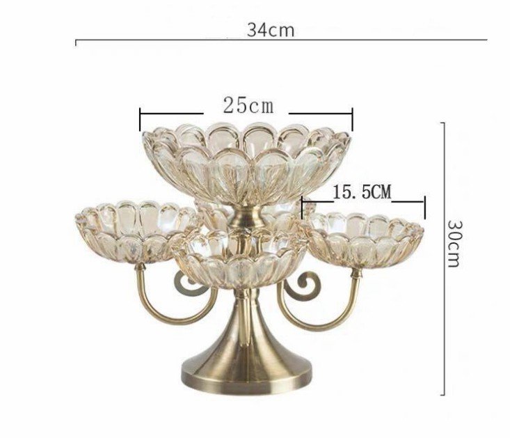 KHAY TRANG TRÍ 5 TÔ TRÁI CÂY TRÁNG MIỆNG HOÀNG GIA SEPARATE BRASS
