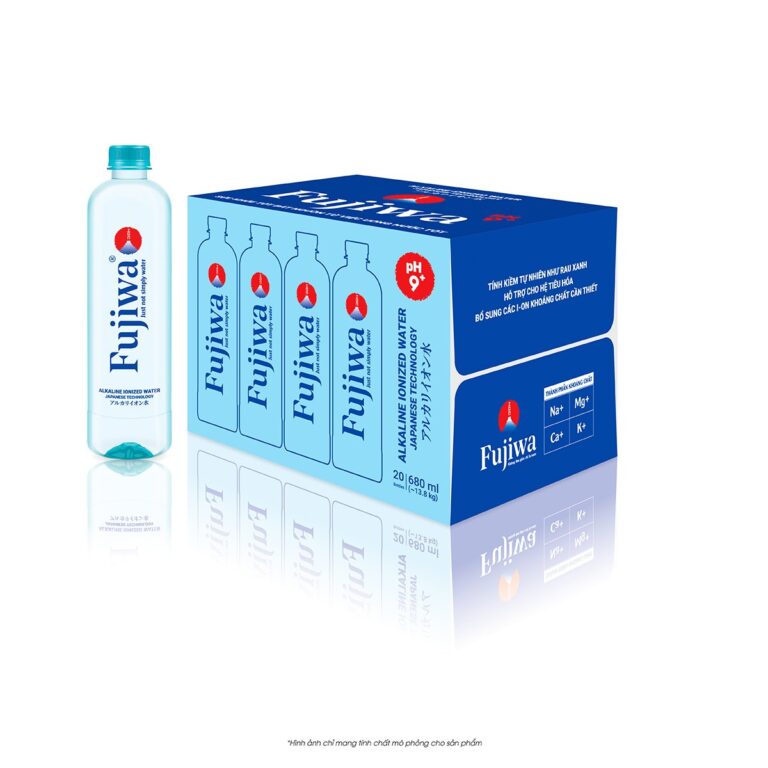 Nước Uống Ion Kiềm Cao Cấp Đóng Chai Fujiwa 680ml - thùng 20 chai