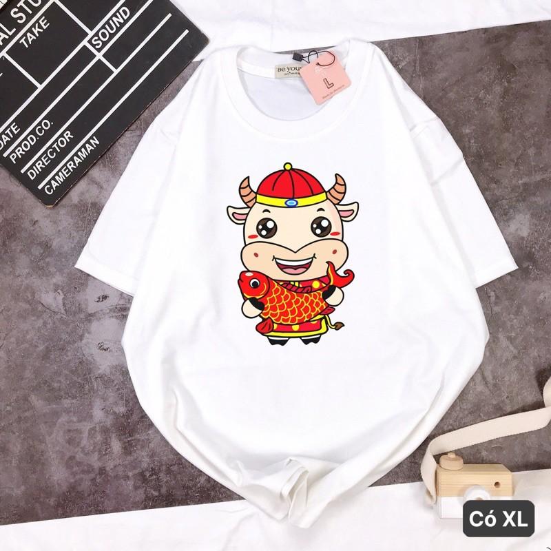 ÁO THUN UNISEX TRÂU TẾT 2021 SIZE M L XL